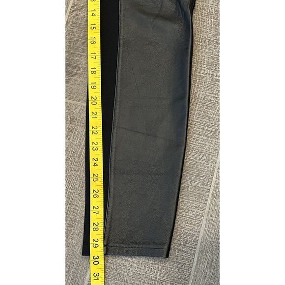 Eileen Fisher Women’s Black Pants Small Size Leather Front Pull On Stretch - Picture 10 of 12